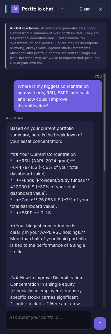 AI portfolio chat